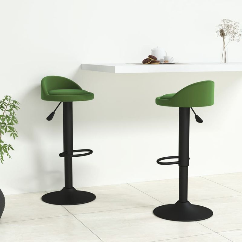 Casa si Gradina - Mobilier - Scaune si fotolii - Scaune - Scaune de bar, 2 buc., verde inchis, catifea - Infinity.ro