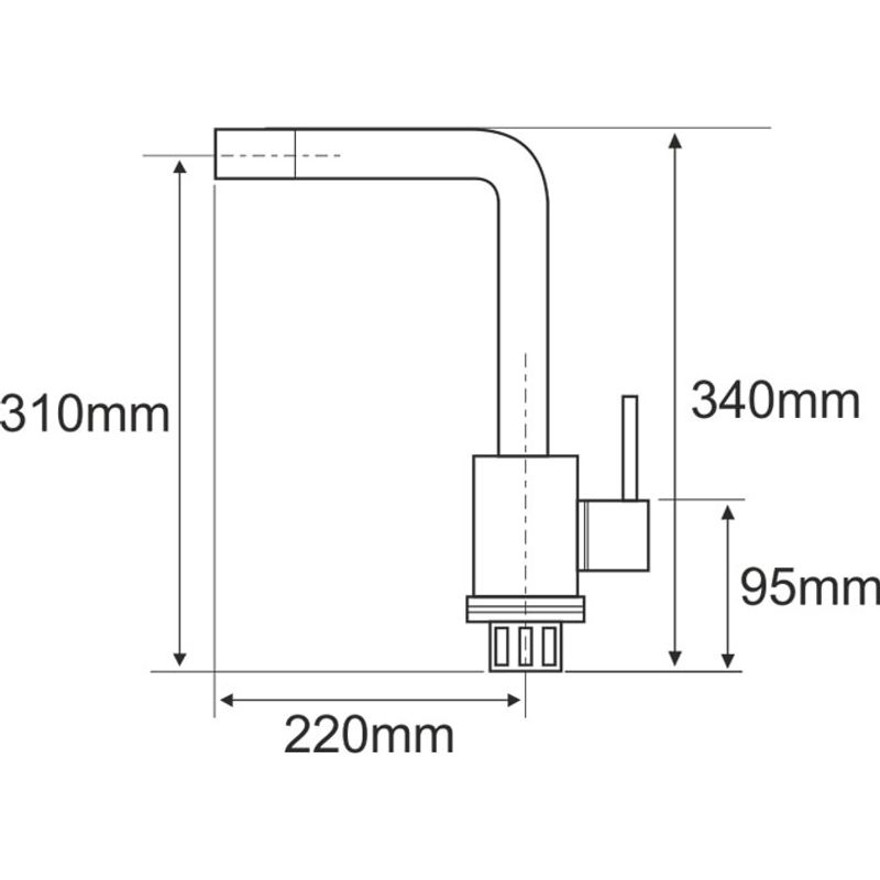 Casa si Gradina - Sanitare - Lavoar baie si accesorii - Baterii sanitare - Baterie bucatarie Evosanitary 5001 ,tip L, monocomanda, racorduri, inox - Infinity.ro