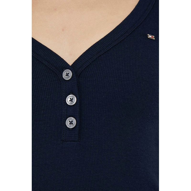 Fashion, accesorii si bijuterii - Femei - Imbracaminte femei - Camasi si bluze femei - Bluza dama Tommy Hilfiger WW0WW36148 3XL INTL Bleumarin - Infinity.ro