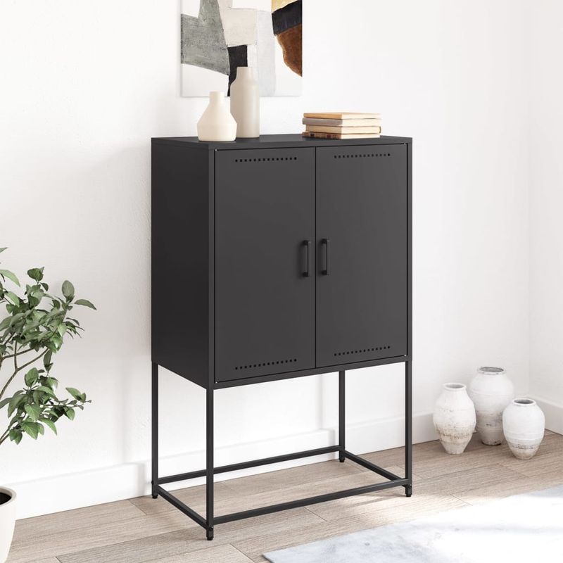 Casa si Gradina - Mobilier - Comode si corpuri - Corpuri bucatarie - Dulap inalt, negru, 68,5x38,5x107 cm, otel - Infinity.ro