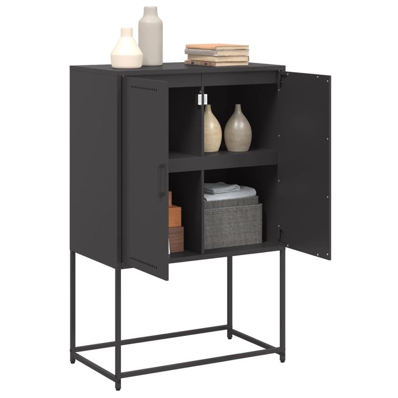 Casa si Gradina - Mobilier - Comode si corpuri - Corpuri bucatarie - Dulap inalt, negru, 68,5x38,5x107 cm, otel - Infinity.ro