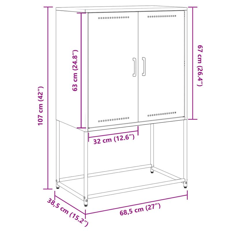 Casa si Gradina - Mobilier - Comode si corpuri - Corpuri bucatarie - Dulap inalt, negru, 68,5x38,5x107 cm, otel - Infinity.ro