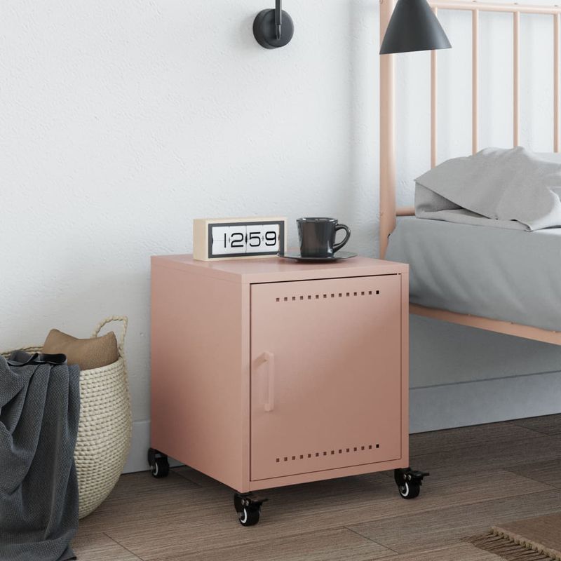 Casa si Gradina - Mobilier - Comode si corpuri - Noptiere - Noptiera, roz, 36x38,5x43,5 cm, otel - Infinity.ro