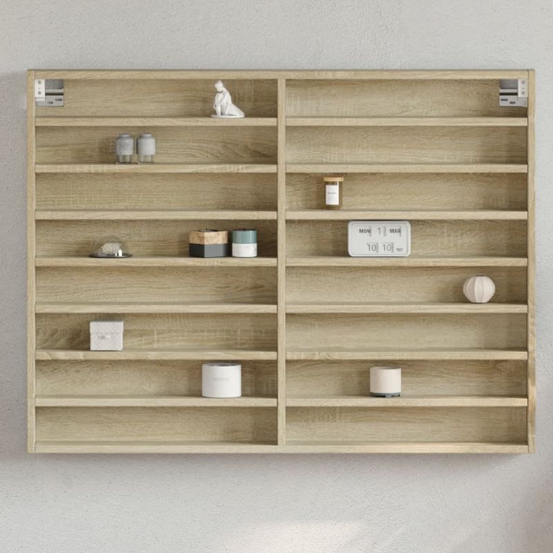 Casa si Gradina - Mobilier - Biblioteci si rafturi - Rafturi - Dulap cu vitrina, stejar sonoma, 100x8,5x75 cm, lemn prelucrat - Infinity.ro