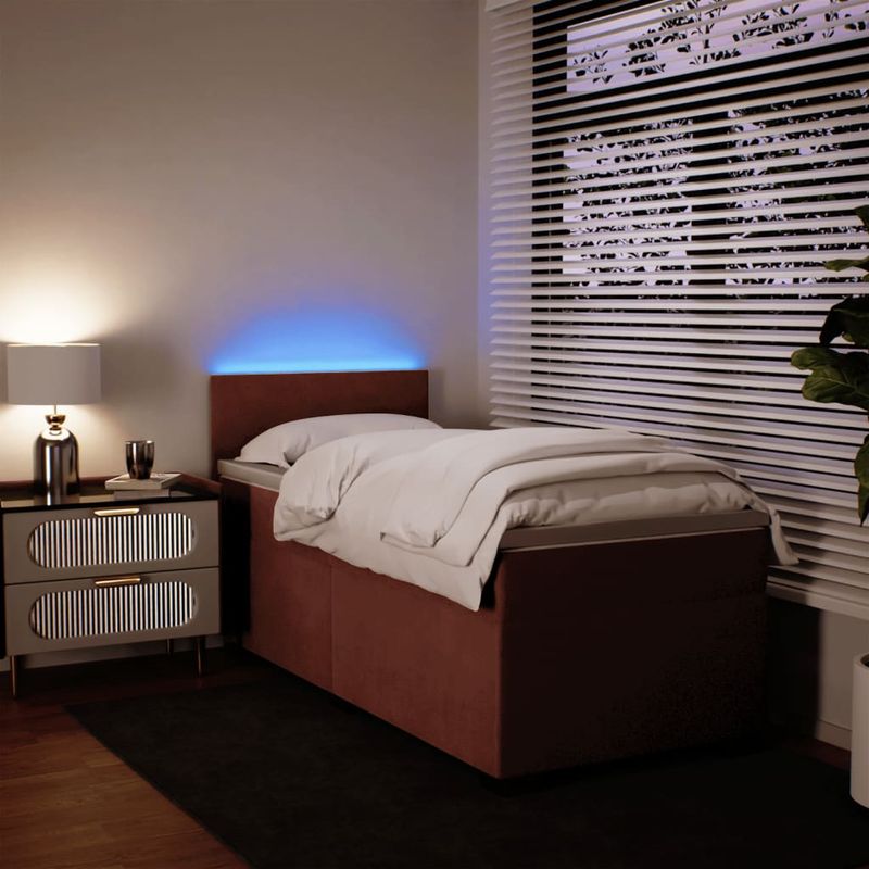 Casa si Gradina - Mobilier - Paturi si accesorii - Paturi - Pat box spring cu saltea, roz, 80x200 cm, catifea - Infinity.ro