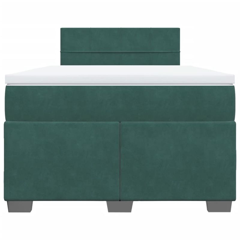 Casa si Gradina - Mobilier - Paturi si accesorii - Paturi - Pat box spring cu saltea, verde inchis, 120x200 cm, catifea - Infinity.ro