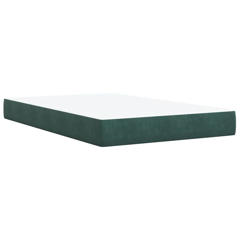 Casa si Gradina - Mobilier - Paturi si accesorii - Paturi - Pat box spring cu saltea, verde inchis, 120x200 cm, catifea - Infinity.ro