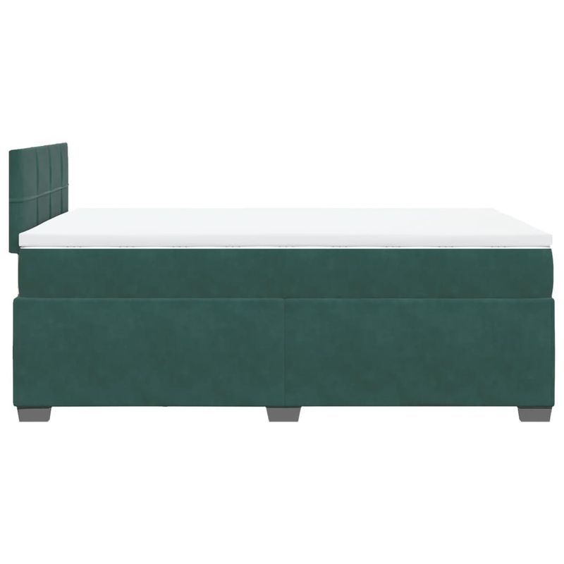 Casa si Gradina - Mobilier - Paturi si accesorii - Paturi - Pat box spring cu saltea, verde inchis, 120x200 cm, catifea - Infinity.ro