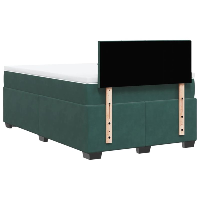 Casa si Gradina - Mobilier - Paturi si accesorii - Paturi - Pat box spring cu saltea, verde inchis, 120x200 cm, catifea - Infinity.ro