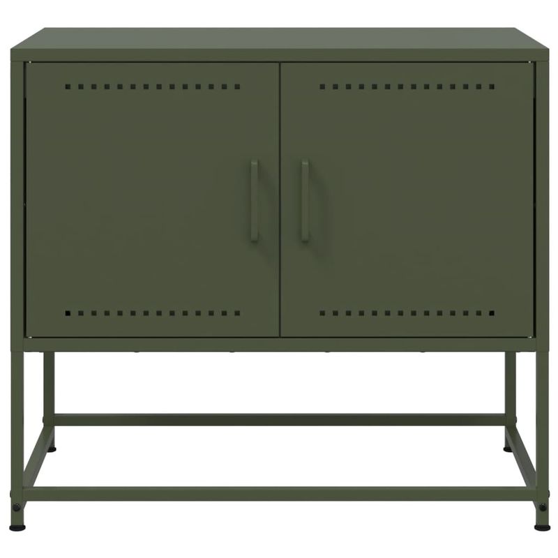Casa si Gradina - Mobilier - Comode si corpuri - Comode - Dulap TV, verde masliniu, 68,5x39x60,5 cm, otel - Infinity.ro