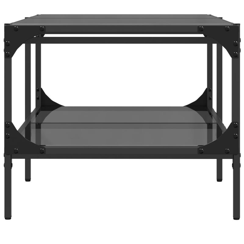 Casa si Gradina - Mobilier - Mese si birouri - Masute de cafea - Masuta de cafea cu blat din sticla neagra 98,5x50x45 cm otel - Infinity.ro