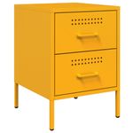 Casa si Gradina - Mobilier - Comode si corpuri - Noptiere - Noptiere, 2 buc., galben mustar, 36x39x50,5 cm, otel - Infinity.ro