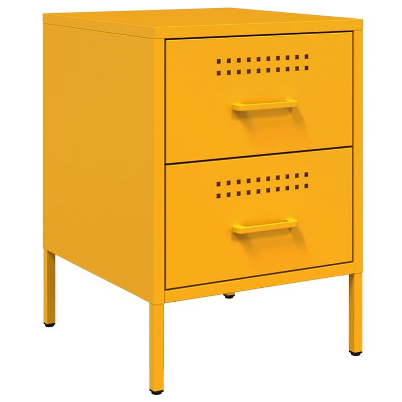 Casa si Gradina - Mobilier - Comode si corpuri - Noptiere - Noptiere, 2 buc., galben mustar, 36x39x50,5 cm, otel - Infinity.ro