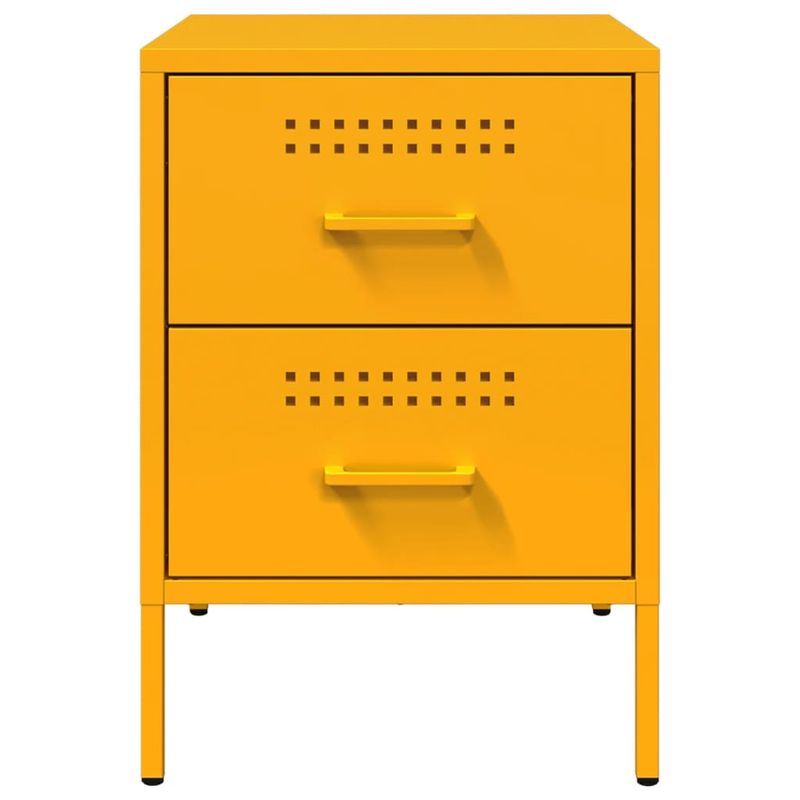 Casa si Gradina - Mobilier - Comode si corpuri - Noptiere - Noptiere, 2 buc., galben mustar, 36x39x50,5 cm, otel - Infinity.ro