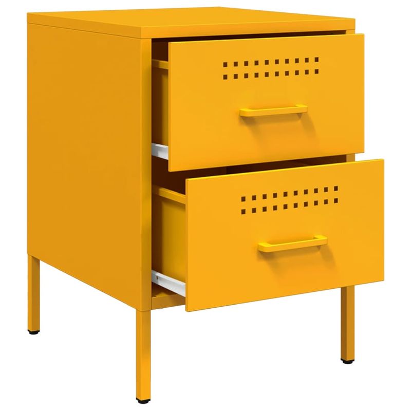 Casa si Gradina - Mobilier - Comode si corpuri - Noptiere - Noptiere, 2 buc., galben mustar, 36x39x50,5 cm, otel - Infinity.ro