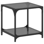 Casa si Gradina - Mobilier - Mese si birouri - Masute de cafea - Masuta de cafea, blat din sticla negra, 40x40x40 cm, otel - Infinity.ro
