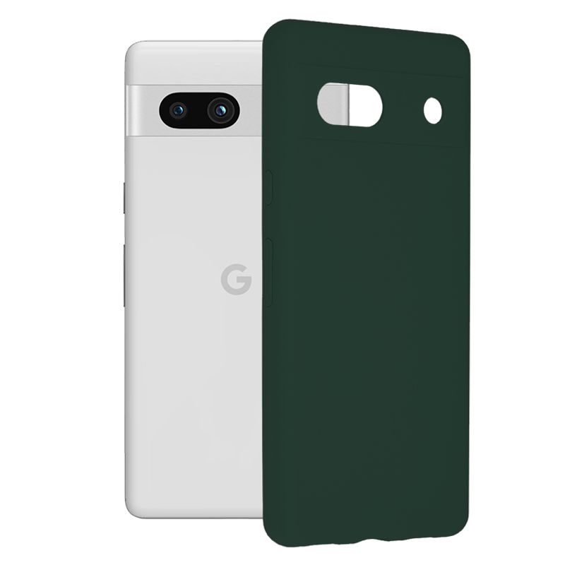 Laptop, Telefoane si Tablete - Telefoane mobile si accesorii - Accesorii Telefoane - Huse telefoane - Husa de protectie, compatibila cu Google Pixel 7A, Silicon, Dark Green, Verde - Infinity.ro