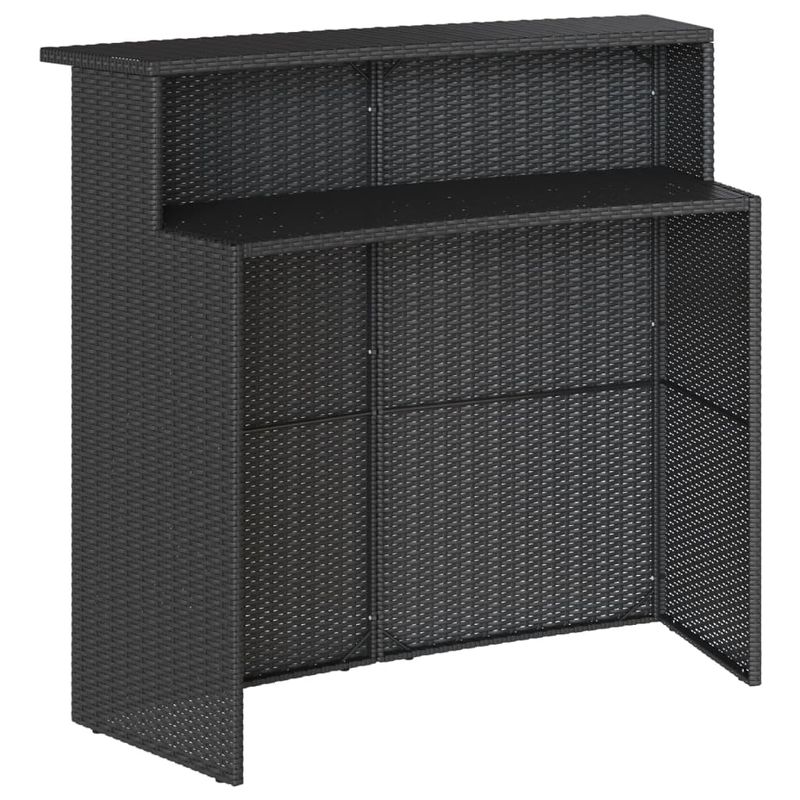 Casa si Gradina - Gradina si terasa - Mobilier exterior - Seturi mobila gradina - Set mobilier bar de gradina cu perne, 5 piese, negru, poliratan - Infinity.ro