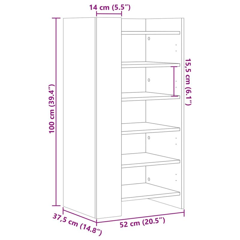 Casa si Gradina - Mobilier - Organizare si depozitare - Organizator incaltaminte - Pantofar, alb, 52x37,5x100 cm, lemn prelucrat - Infinity.ro