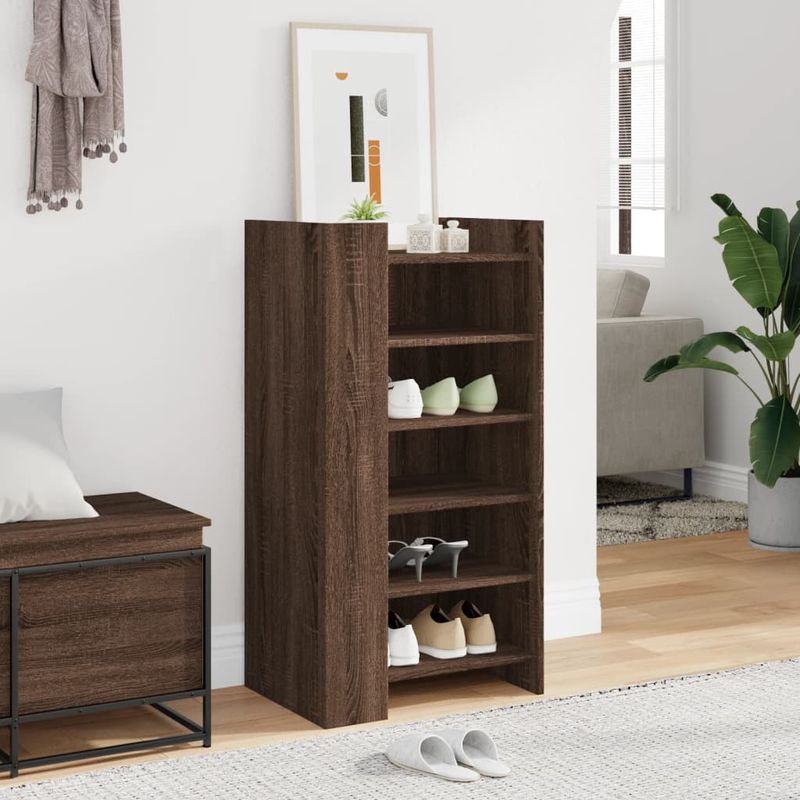 Casa si Gradina - Mobilier - Organizare si depozitare - Organizator incaltaminte - Pantofar, stejar maro, 52x37,5x100 cm, lemn prelucrat - Infinity.ro