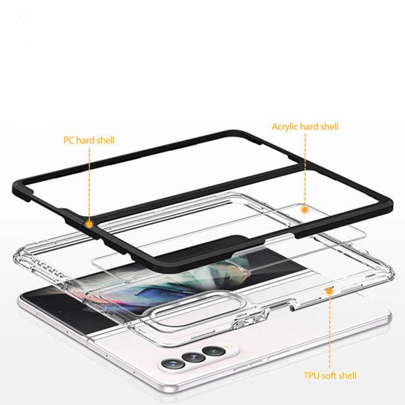 Laptop, Telefoane si Tablete - Telefoane mobile si accesorii - Accesorii Telefoane - Huse telefoane - Husa de protectie pentru telefon, compatibila cu Samung Galaxy Z Flip 4, clear case, TPU, Albastru/Transparent - Infinity.ro