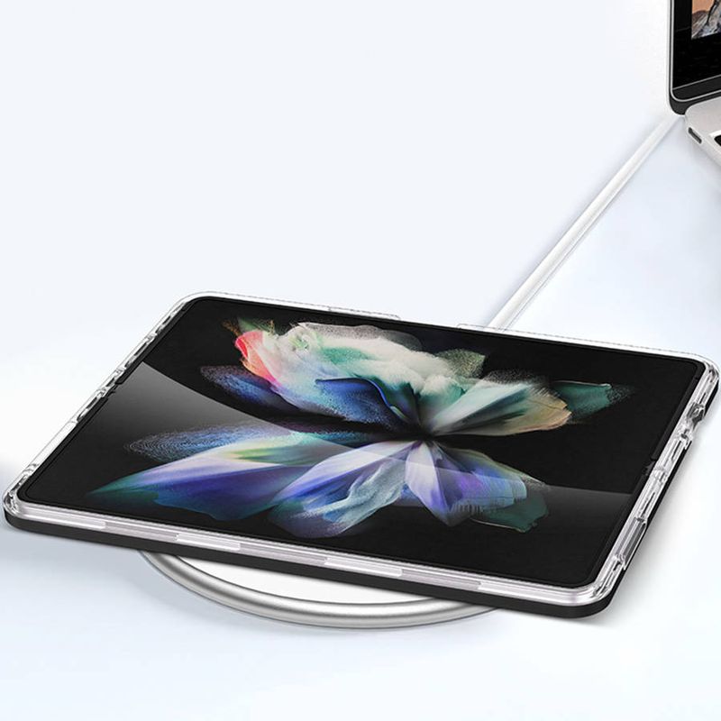 Laptop, Telefoane si Tablete - Telefoane mobile si accesorii - Accesorii Telefoane - Huse telefoane - Husa de protectie pentru telefon, compatibila cu Samung Galaxy Z Flip 4, clear case, TPU, Albastru/Transparent - Infinity.ro