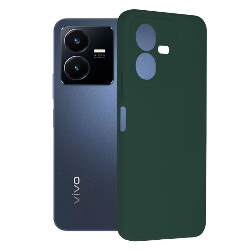 Laptop, Telefoane si Tablete - Telefoane mobile si accesorii - Accesorii Telefoane - Huse telefoane - Husa de protectie pentru Vivo Y22s din silicon, Soft Edge, Dark Green, Verde - Infinity.ro