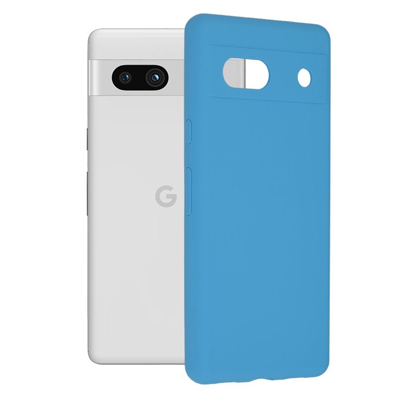 Laptop, Telefoane si Tablete - Telefoane mobile si accesorii - Accesorii Telefoane - Huse telefoane - Husa de protectie, compatibila cu Google Pixel 7A, Silicon, Denim Blue, Albastru - Infinity.ro