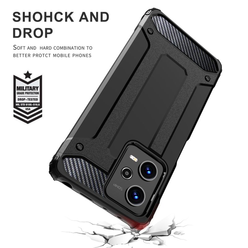 Laptop, Telefoane si Tablete - Telefoane mobile si accesorii - Accesorii Telefoane - Huse telefoane - Husa de protectie pentru Xiaomi Redmi Note 12/ Poco X5, Hybrid Armor, Negru - Infinity.ro