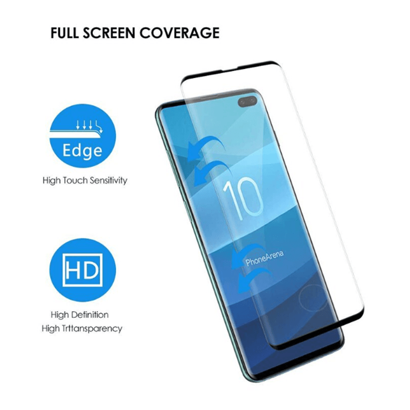 Laptop, Telefoane si Tablete - Telefoane mobile si accesorii - Accesorii Telefoane - Folii protectie telefoane - Folie de protectie compatibila cu Samsung Galaxy S10 Plus/S10+, sticla 9H, negru - Infinity.ro