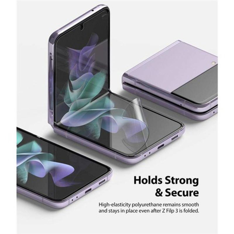 Laptop, Telefoane si Tablete - Telefoane mobile si accesorii - Accesorii Telefoane - Folii protectie telefoane - Set 2 Folii protectie compatibile cu Samsung Galaxy Z Flip3, Polimer Auto-Regenerare, Flexibile - Infinity.ro