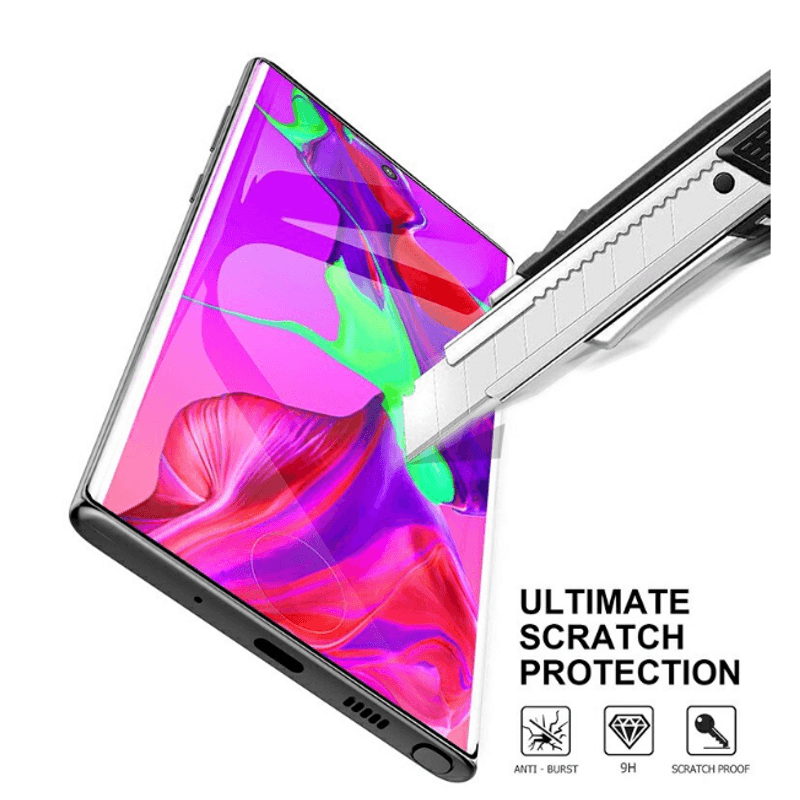 Laptop, Telefoane si Tablete - Telefoane mobile si accesorii - Accesorii Telefoane - Folii protectie telefoane - Folie protectie compatibila cu Samsung Galaxy Note 10, 9H, Negru-Transparent - Infinity.ro