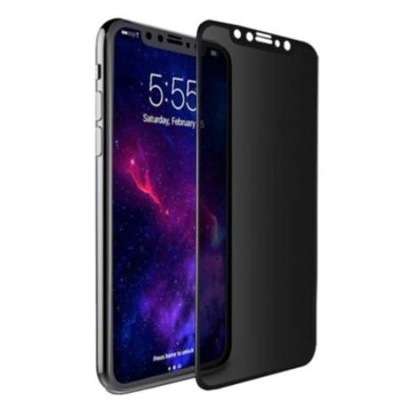 Laptop, Telefoane si Tablete - Telefoane mobile si accesorii - Accesorii Telefoane - Folii protectie telefoane - Folie de protectie compatibila cu iPhone X, sticla Privacy Anty-Spy, Negru - Infinity.ro