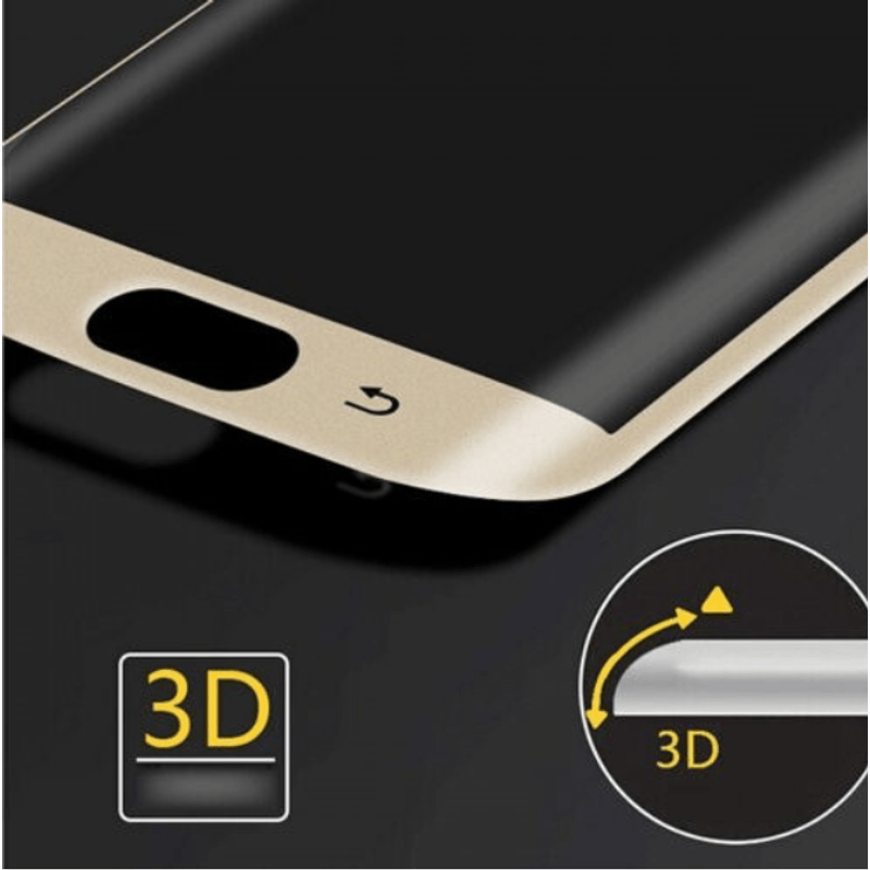 Laptop, Telefoane si Tablete - Telefoane mobile si accesorii - Accesorii Telefoane - Folii protectie telefoane - Folie de protectie compatibila cu Samsung Galaxy S6 Edge, Sticla 9H, Auriu - Infinity.ro