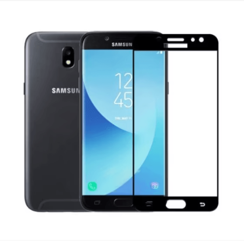 Laptop, Telefoane si Tablete - Telefoane mobile si accesorii - Accesorii Telefoane - Folii protectie telefoane - Folie de sticla comatibila cu Samsung Galaxy J7 2017, rezistenta 9H, Negru-Transparent - Infinity.ro