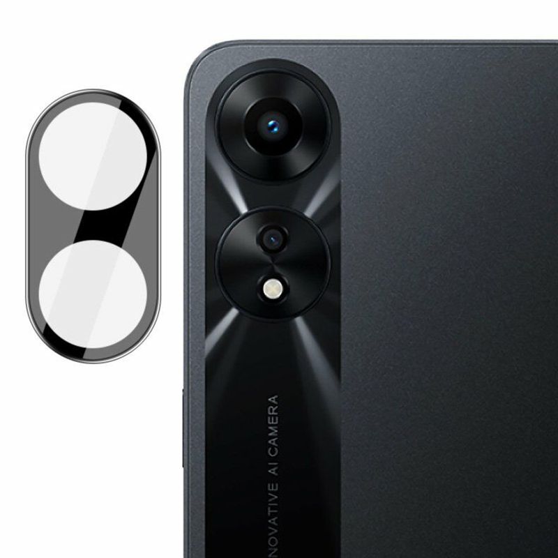 Laptop, Telefoane si Tablete - Telefoane mobile si accesorii - Accesorii Telefoane - Folii protectie telefoane - Folie camera pentru Oppo A58/A78, Sticla securizata 9H, Negru-Transparent - Infinity.ro