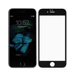 Folie protectoare compatibila cu iPhone 6 Plus, Tempered Glass, include kit de montare, Negru-Transparent