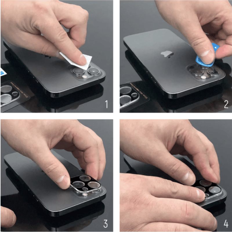 Laptop, Telefoane si Tablete - Telefoane mobile si accesorii - Accesorii Telefoane - Folii protectie telefoane - Folie de protectie camera compatibila cu iPhone 12 si 12 Mini, Sticla securizata 9H, Negru-Transparent - Infinity.ro