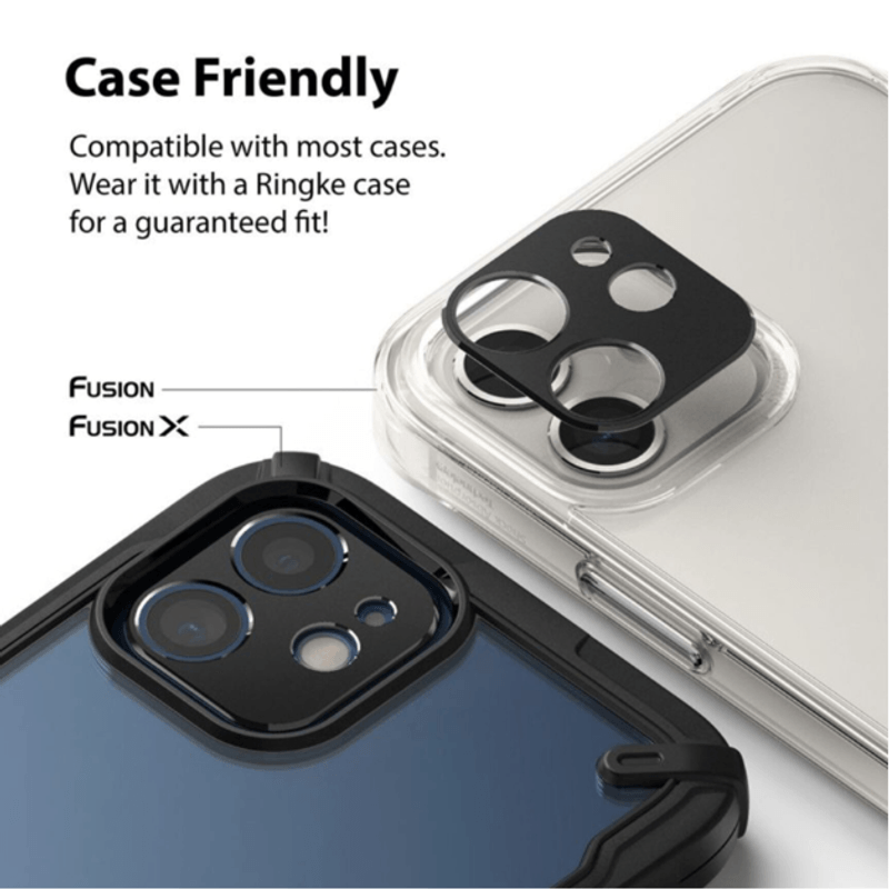 Laptop, Telefoane si Tablete - Telefoane mobile si accesorii - Accesorii Telefoane - Folii protectie telefoane - Folie de protectie camera compatibila cu iPhone 12 si 12 Mini, Sticla securizata 9H, Negru-Transparent - Infinity.ro