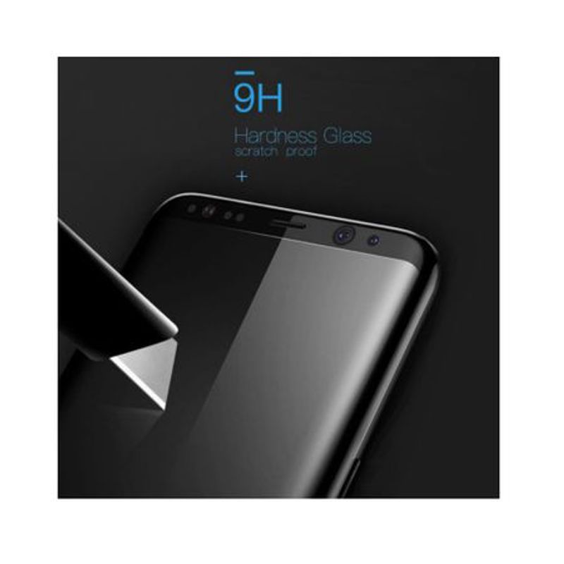 Laptop, Telefoane si Tablete - Telefoane mobile si accesorii - Accesorii Telefoane - Folii protectie telefoane - Folie protectoare compatibila cu Samsung Galaxy S8, 9H, Negru-Transparent - Infinity.ro