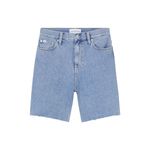 Fashion, accesorii si bijuterii - Femei - Imbracaminte femei - Pantaloni femei - Blugi scurti Calvin Klein Jeans cu talie inalta si terminatie nefinisata Albastru deschis 32 US - Infinity.ro