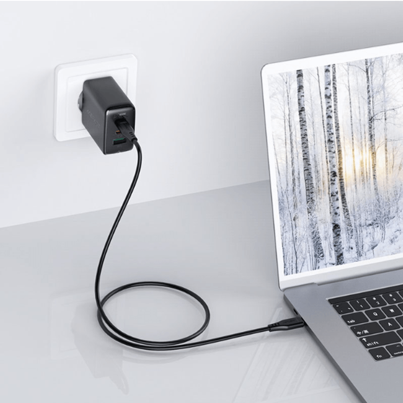 Laptop, Telefoane si Tablete - Telefoane mobile si accesorii - Accesorii Telefoane - Incarcatoare telefoane - Incarcator Acefast, 1 x USB 65W, 2 x USB Type C, Tehnologii de Incarcare Rapida PD, QC 3.0, AFC, FCP, Cablu Type-C la Type-C inclus, Neagra - Infinity.ro