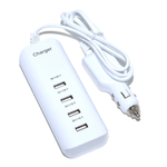 Laptop, Telefoane si Tablete - Telefoane mobile si accesorii - Accesorii Telefoane - Incarcatoare telefoane - Incarcator auto cu 4 porturi USB, 12-24V, 20W, 4000mA, 1.2m, Alb - Infinity.ro