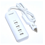 Laptop, Telefoane si Tablete - Telefoane mobile si accesorii - Accesorii Telefoane - Incarcatoare telefoane - Adaptor auto de incarcare rapida, 4xUSB de 20 W, cu cablu de 1,2 m, alb - Infinity.ro