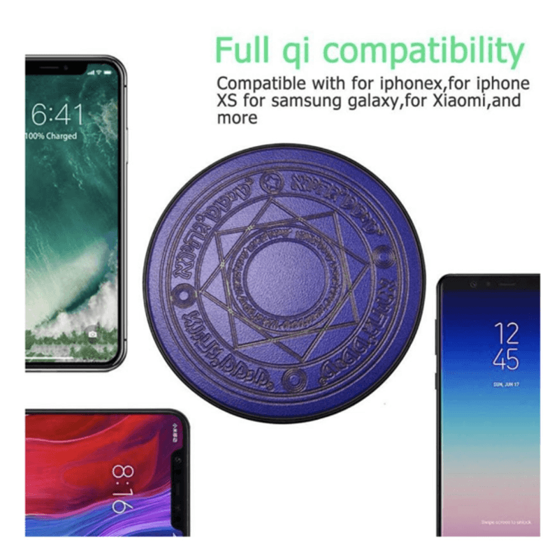 Laptop, Telefoane si Tablete - Telefoane mobile si accesorii - Accesorii Telefoane - Incarcatoare telefoane - Incarcator wireless cu functie de incarcare rapida, lumini de prezenta si conector MicroUSB, Mov - Infinity.ro