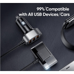 Laptop, Telefoane si Tablete - Telefoane mobile si accesorii - Accesorii Telefoane - Incarcatoare telefoane - Incarcator auto cu 5 porturi USB, putere 6.2A si cablu extins 1.5m, Negru - Infinity.ro