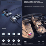 Laptop, Telefoane si Tablete - Telefoane mobile si accesorii - Accesorii Telefoane - Incarcatoare telefoane - Incarcator auto cu 5 porturi USB, putere 6.2A si cablu extins 1.5m, Negru - Infinity.ro