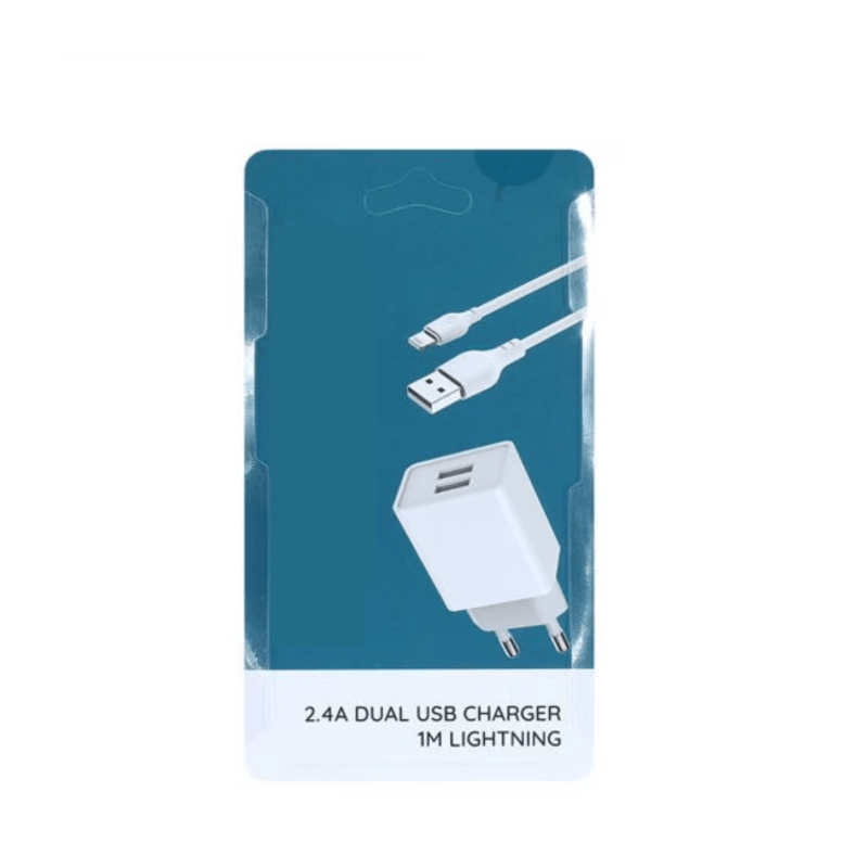 Laptop, Telefoane si Tablete - Telefoane mobile si accesorii - Accesorii Telefoane - Incarcatoare telefoane - Incarcator retea 2.4A si Cablu USB la Lightning, Alb - Infinity.ro