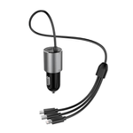 Laptop, Telefoane si Tablete - Telefoane mobile si accesorii - Accesorii Telefoane - Incarcatoare telefoane - Cablu auto multifunctional 3 in 1, lungime 1m, adaptor inclus, Negru - Infinity.ro