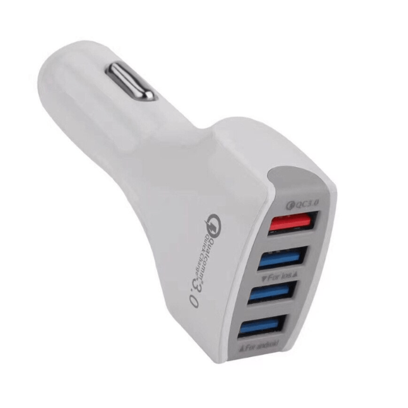 Laptop, Telefoane si Tablete - Telefoane mobile si accesorii - Accesorii Telefoane - Incarcatoare telefoane - Incarcator auto 4xUSB, Fast Charge 3.0 Qualcomm, White - Infinity.ro